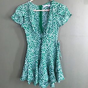 Morning Mist Size 6 Green and White Romper